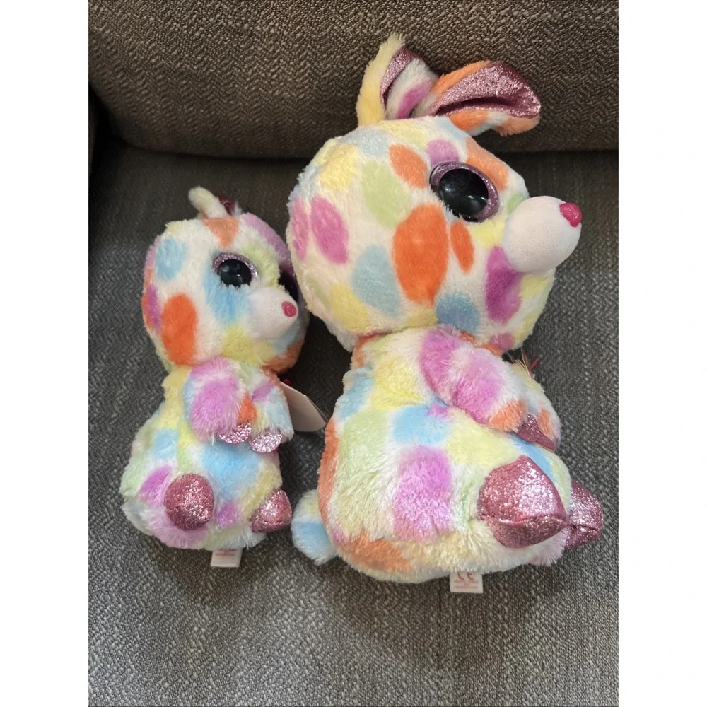 TY Beanie Babies Boos Bunny Rabbit Bloomy Plush Stuffed Animal Medium And Small